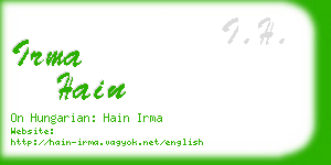 irma hain business card